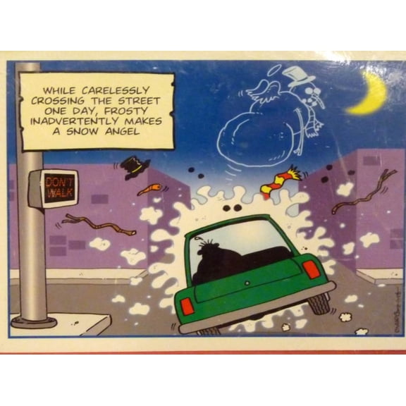 Trimmery Funny Frosty the Snowman Becomes a Snow Angel Christmas Cards