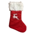 thumbnail image 1 of Trimmery Plush Red Reindeer Christmas Stocking, 1 of 1