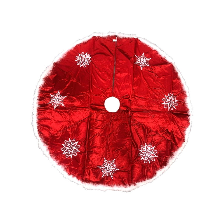 White satin hotsell christmas tree skirt