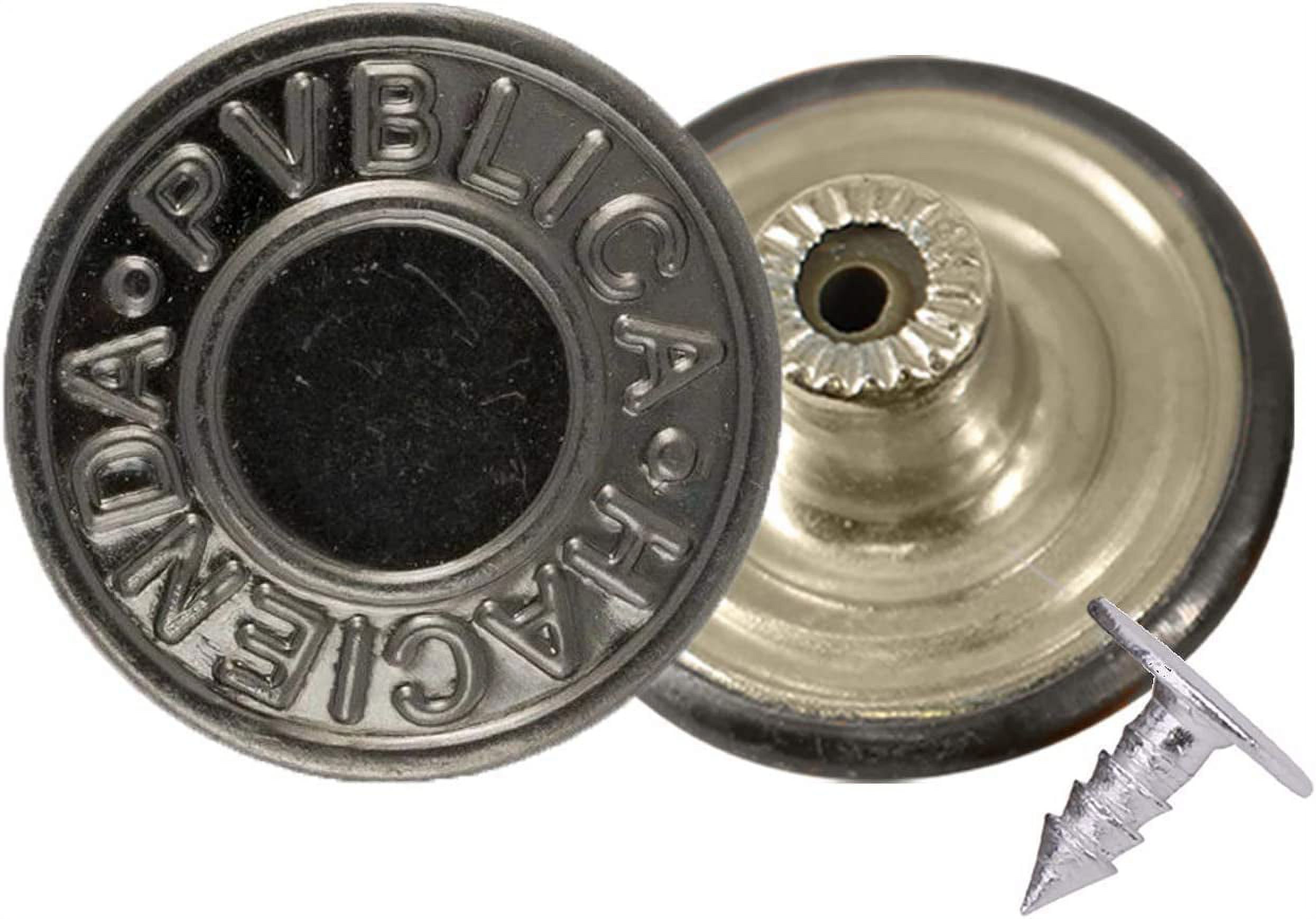 Trimming Shop 19mm Replacement Jean Buttons No Sew Buttons with Back Pins Rivet, Gunmetal