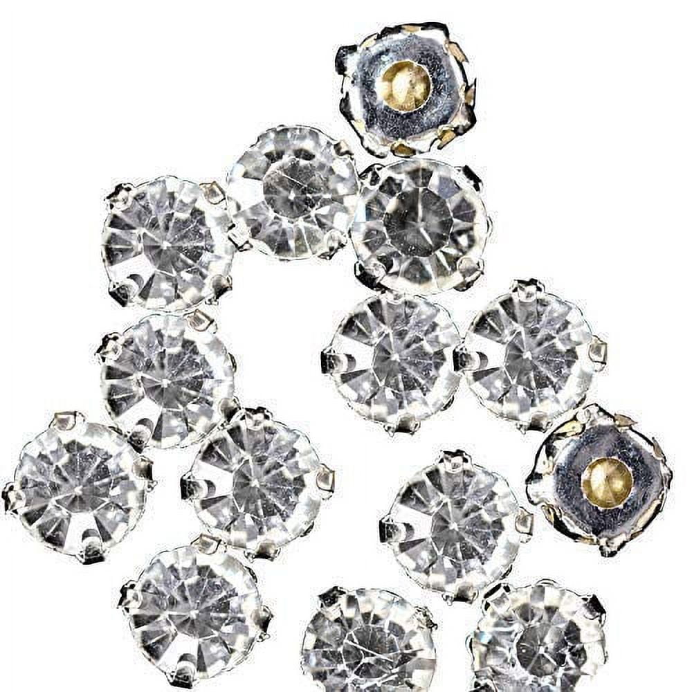  Honbay 50PCS 13x18mm (Sew on or Glue on) Water Drop Flatback  Claw Rhinestones for Clothes, Bags, Shoes, Hats, DIY Crafts and More (White)