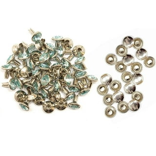 Trimming Shop Double Cap Rivets, Leather Rivets Tubular Metal Studs for  Clothing Repair & Replacements, Sewing, Leathercrafts, DIY Craft Projects,  4mm x 4mm, Silver, 100 Sets 