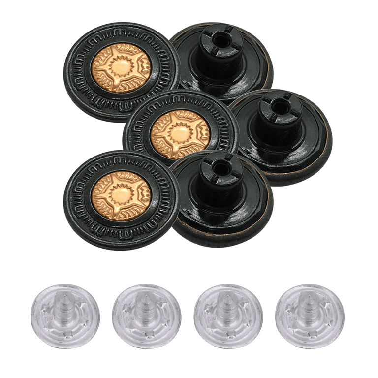 Trimming Shop 8 x Jeans Stud Buttons 17mm Wide Bronze Colour, with 5 Star  Design, Replacement for Missing Buttons on Jeans, Jackets, Clothes