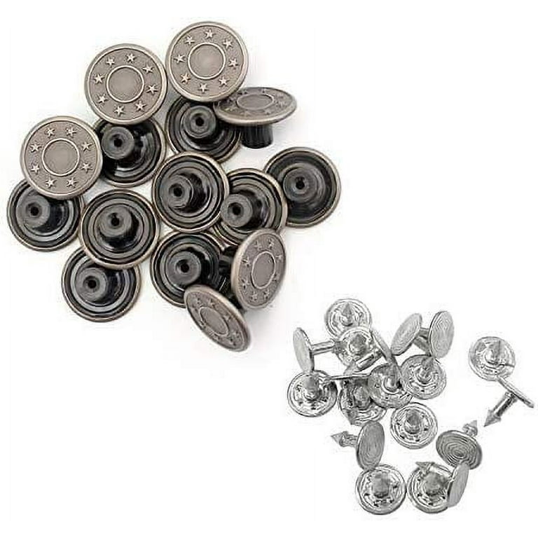 Adjustable Jeans Buttons - 12 Pcs 17mm Jean Buttons Pins For Jeans