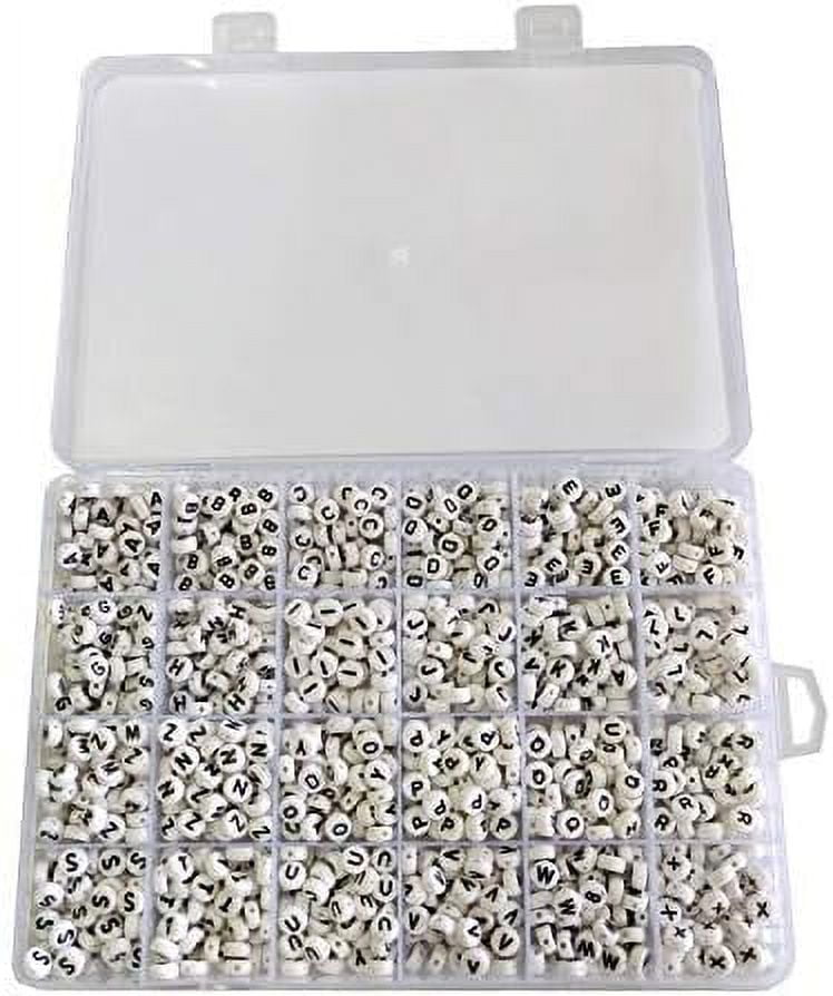 Trimming Shop Square Acrylic Black Letter Beads with White Alphabet A to Z  Box Set - 1300pcs 