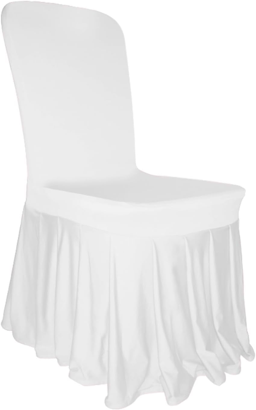 Trimming Shop White Skirt Spandex Skirt Style Washable Chair Cover