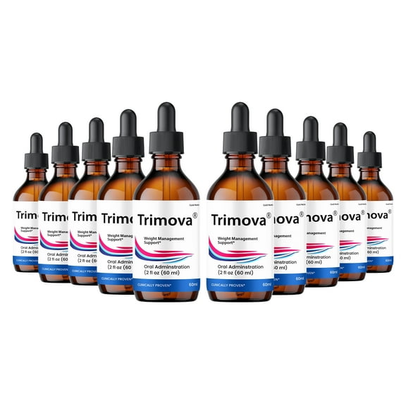 Trimova Drops, Trimova Liquid Supplement for Overall Wellness, All Natural Formula (10 Pack)