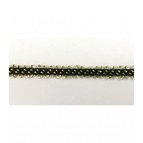 Trimplace 1/4" Black/Gold Metallic Pico Edge Braid