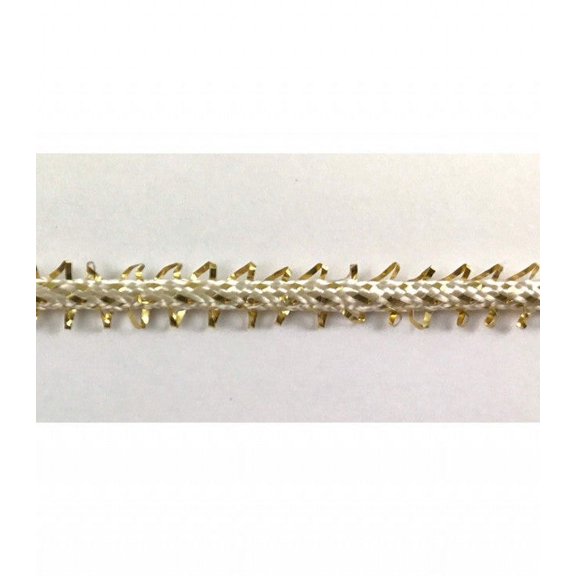 Trimplace 1/4" Ecru/Gold Metallic Pico Edge Braid - 36 Yards