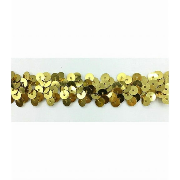 Trimplace 3/4" 2 Row Gold Zig Zag Stretch Sequin