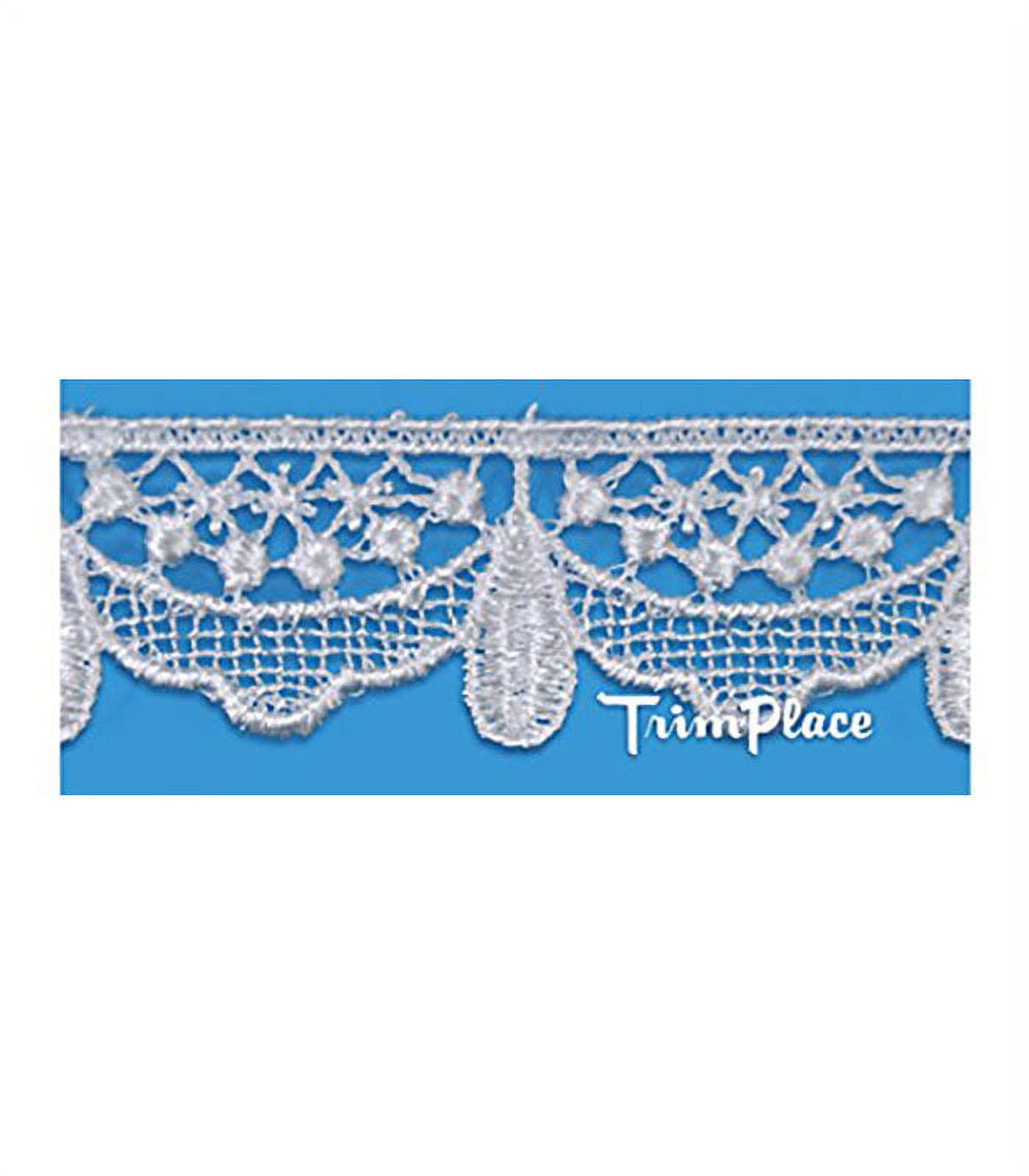 Trimplace 3/4 Inch White Teardrop Venice Lace