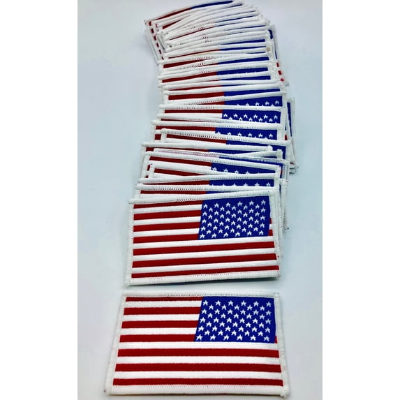 Trimplace American Flag Woven 2" X 3-1/4" Heat Seal Applique - 100 PCS