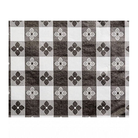 Trimplace (BLACK) 54 Inch Vinyl Tavern Check Fabric With Non Woven Flannel Back