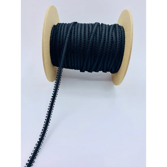 Trimplace Black 1/4" Pico Edge Braided Trim