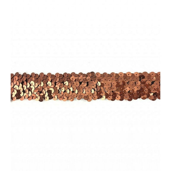 Trimplace Brown 1-1/4 Inch Stretch Sequin - 3 Row