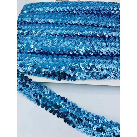 Trimplace Dior Blue 1-1/2" (4 Row) Stretch Sequin