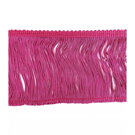 Trimplace Fuchsia 4" Rayon Chainette Fringe - 6 Yards