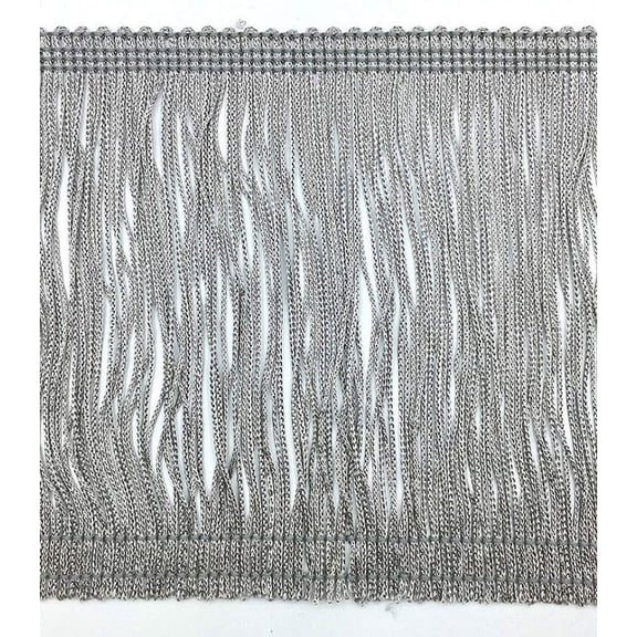 Trimplace Gray 6" Rayon Chainette Fringe