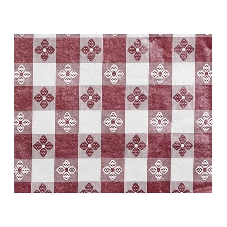 Trimplace (MAROON) 54 Inch Vinyl Tavern Check Fabric With Non Woven Flannel Back