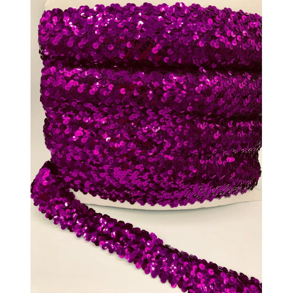 Trimplace Purple 1-1/2" (4 Row) Stretch Sequin