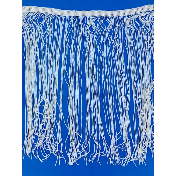 Trimplace White 12" Single End Chainette Fringe