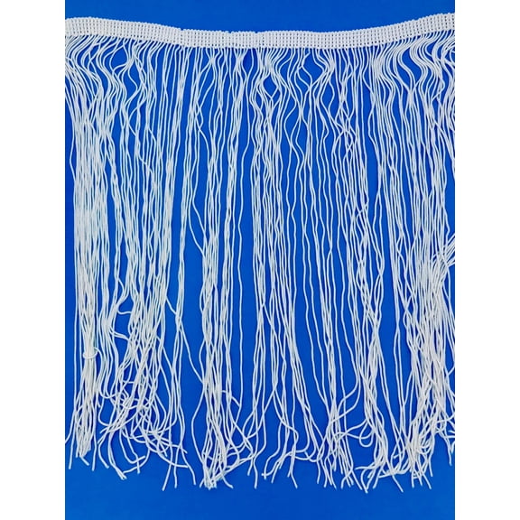 Trimplace White 12" Single End Chainette Fringe - 3 Yards