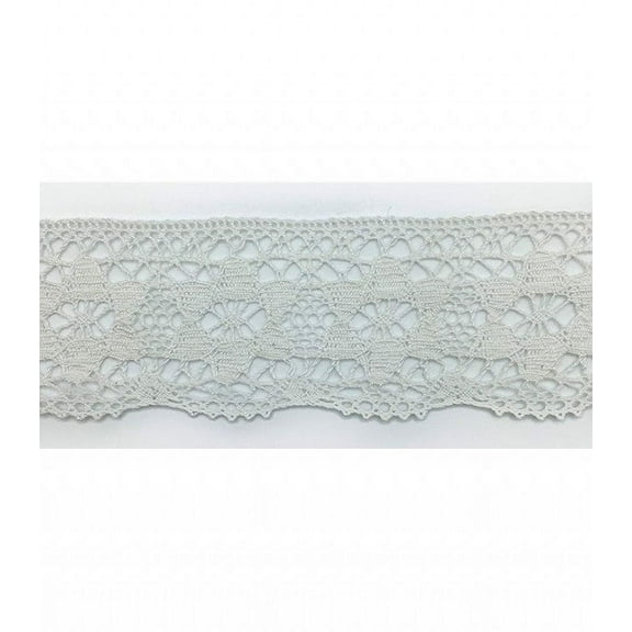 Trimplace White 2 Inch Vintage Flower Cluny Lace