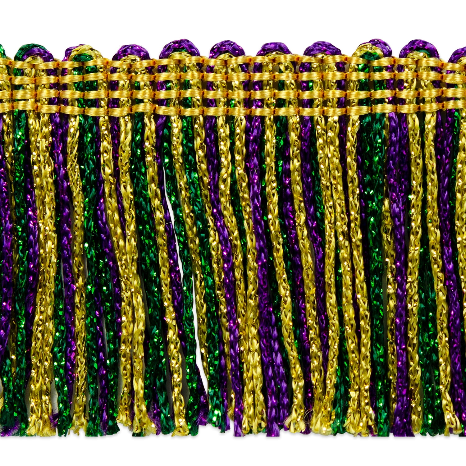Trims By The Yard 2" Metallic Fringe Trim, Rayon and