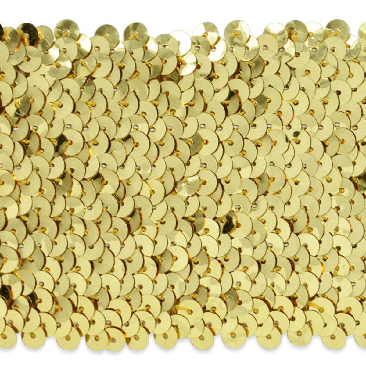 Expo Int'l 8 Row Starlight Hologram Stretch Sequin Trim by The Yard, Gold