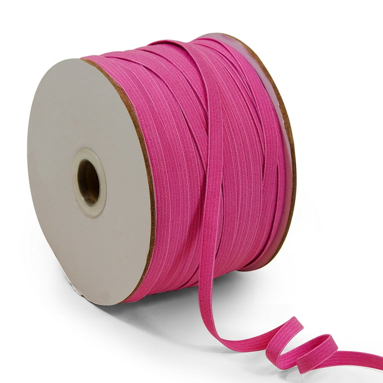 Trims by the Yard 1/4 Elastic Band, Premium Material, Durable Elastic Cord  for Sewing, Easy to Use, Versatile Sewing Supplies, 100-Yard Cut, Fuchsia