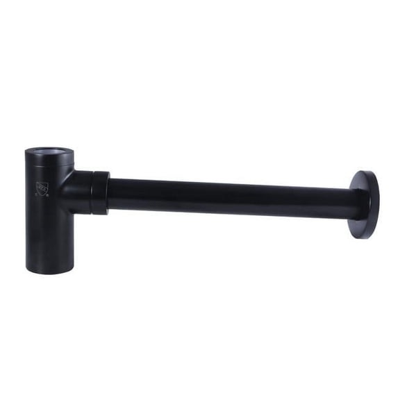 Trimscape Bottle-Trap Brass Round Siphon, Matte Black