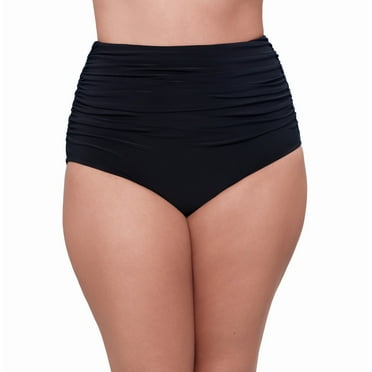 Trimshaper Plus High Waist Shirred Brief Swim Bottom