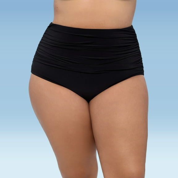Women's Plus Size Tummy Control High Waist Shirred Brief