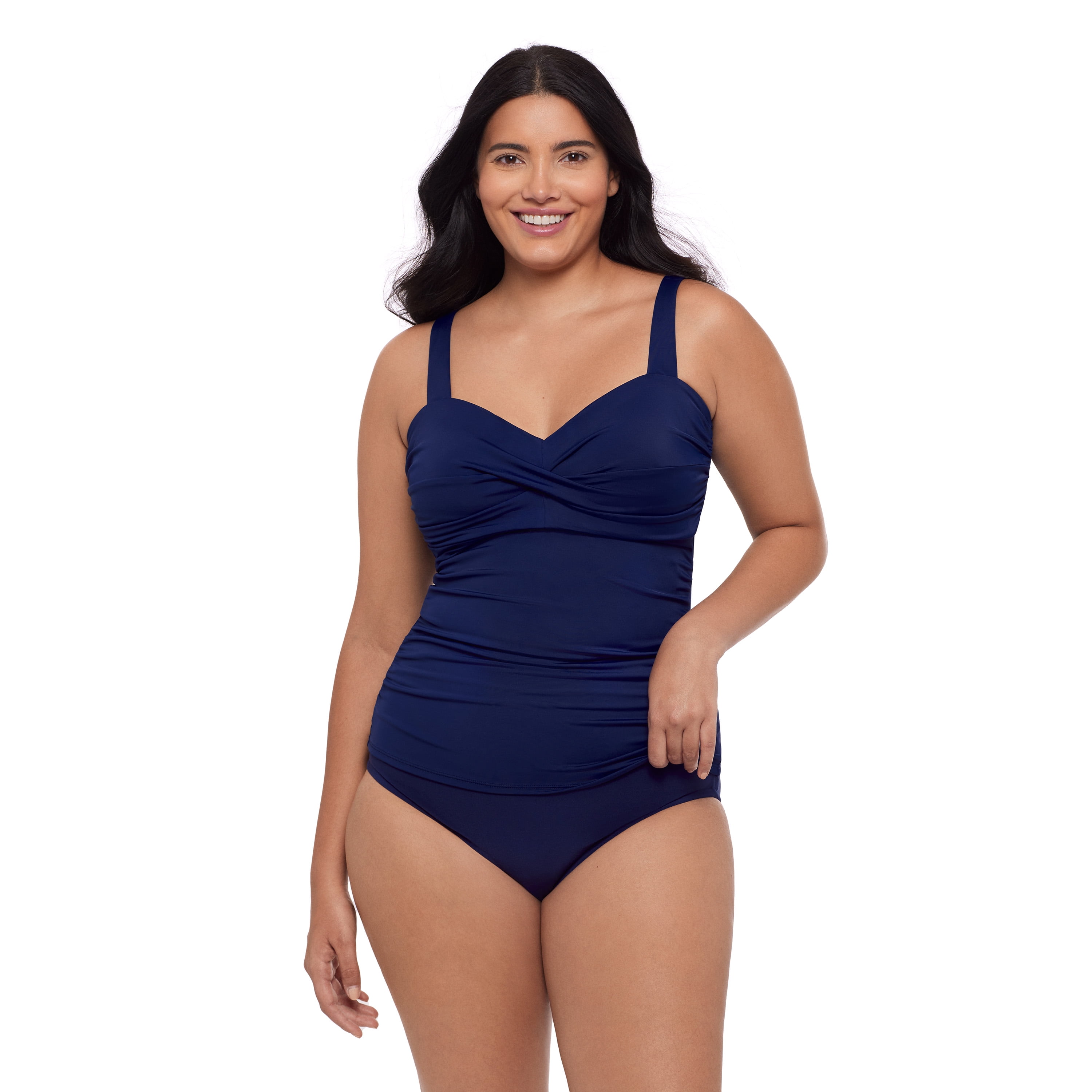 Lands' End Women's Plus Size Adjustable Scoop Neck Flutter Tankini