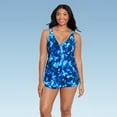 thumbnail image 1 of Women's Lola Tummy Control Surplice Swim Dress, 1 of 3