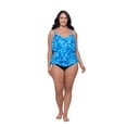 thumbnail image 1 of Trimshaper Women's Plus Ronnie Two Tier Ruffle Tumbled Paisley Tankini Swim Top, 1 of 3