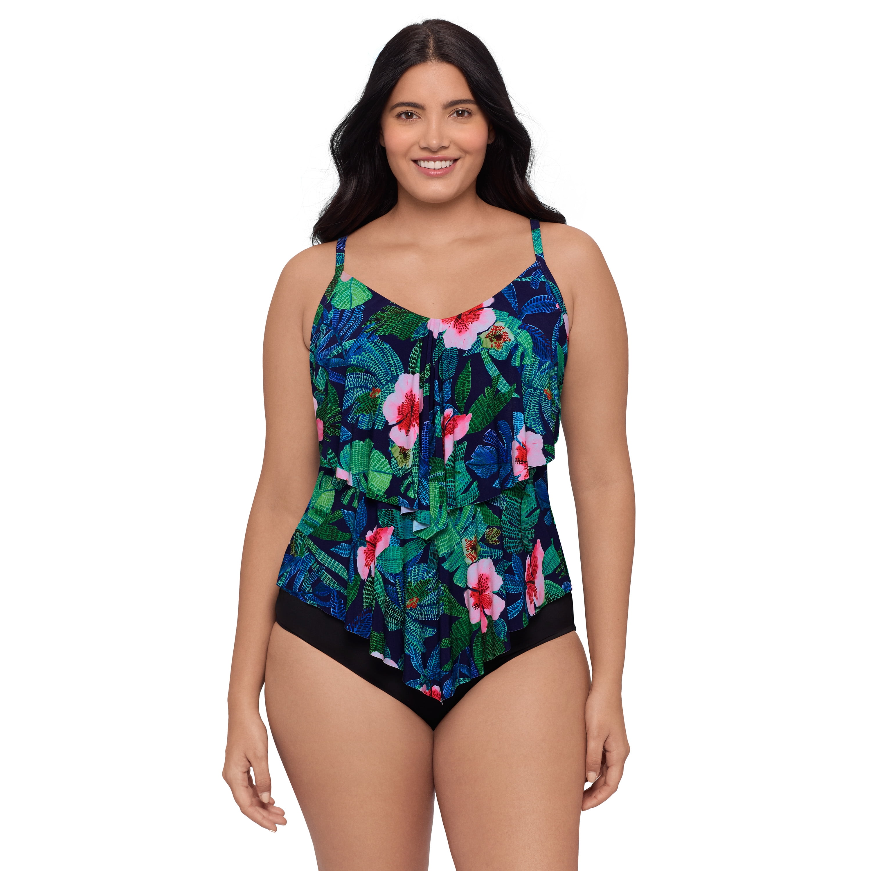Lands' End Women's Plus Size Chlorine Resistant Underwire Tankini