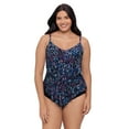 thumbnail image 1 of Trimshaper Women's Ronnie Two Tier Ruffle Plus Tankini Swim Top - Mystic Skin, 1 of 3