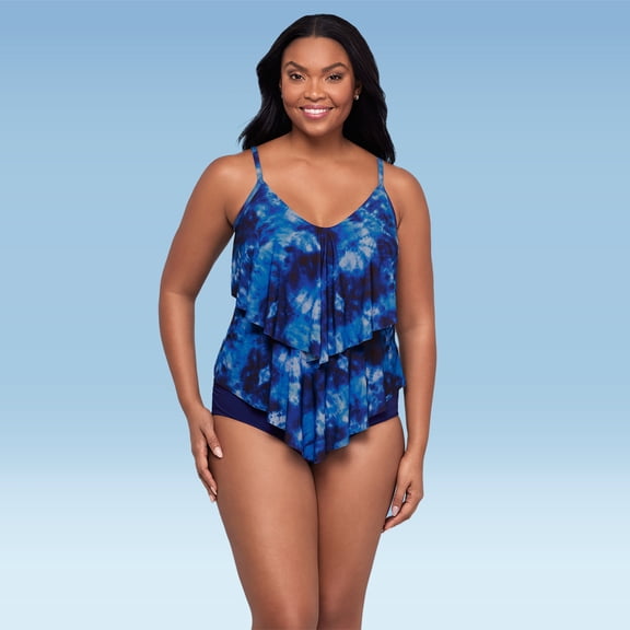 Women's Ronnie 2 Tier Ruffle Tankini Swimsuit Top