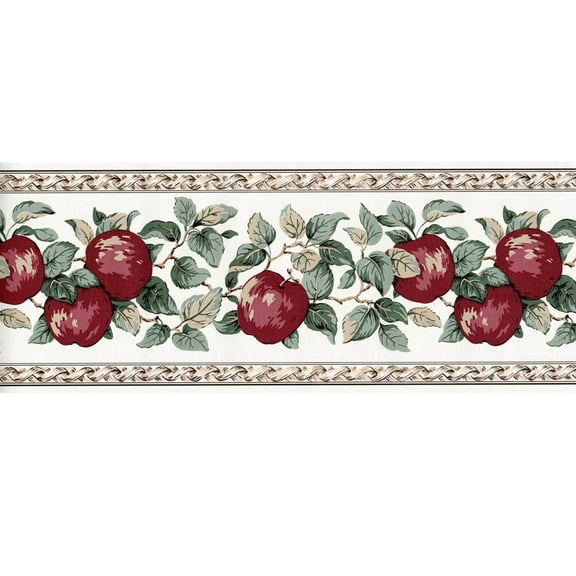 Trimz Country Kitchen Red Apple Wallpaper Border Wall Decor, Room Dcor, Length 15 ft