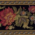 thumbnail image 1 of TRIMZ, Victorian Botanical Floral Chrysanthemum, Wallpaper Border, Pre-pasted, 15 ft L x 9 in W, Black, Burgundy, Green, 1 of 6