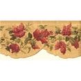 thumbnail image 1 of Trimz Magenta Lilacs Floral Wallpaper Border - Scalloped Trditional Design - Gold Lace 15' L x 8" W, 1 of 5