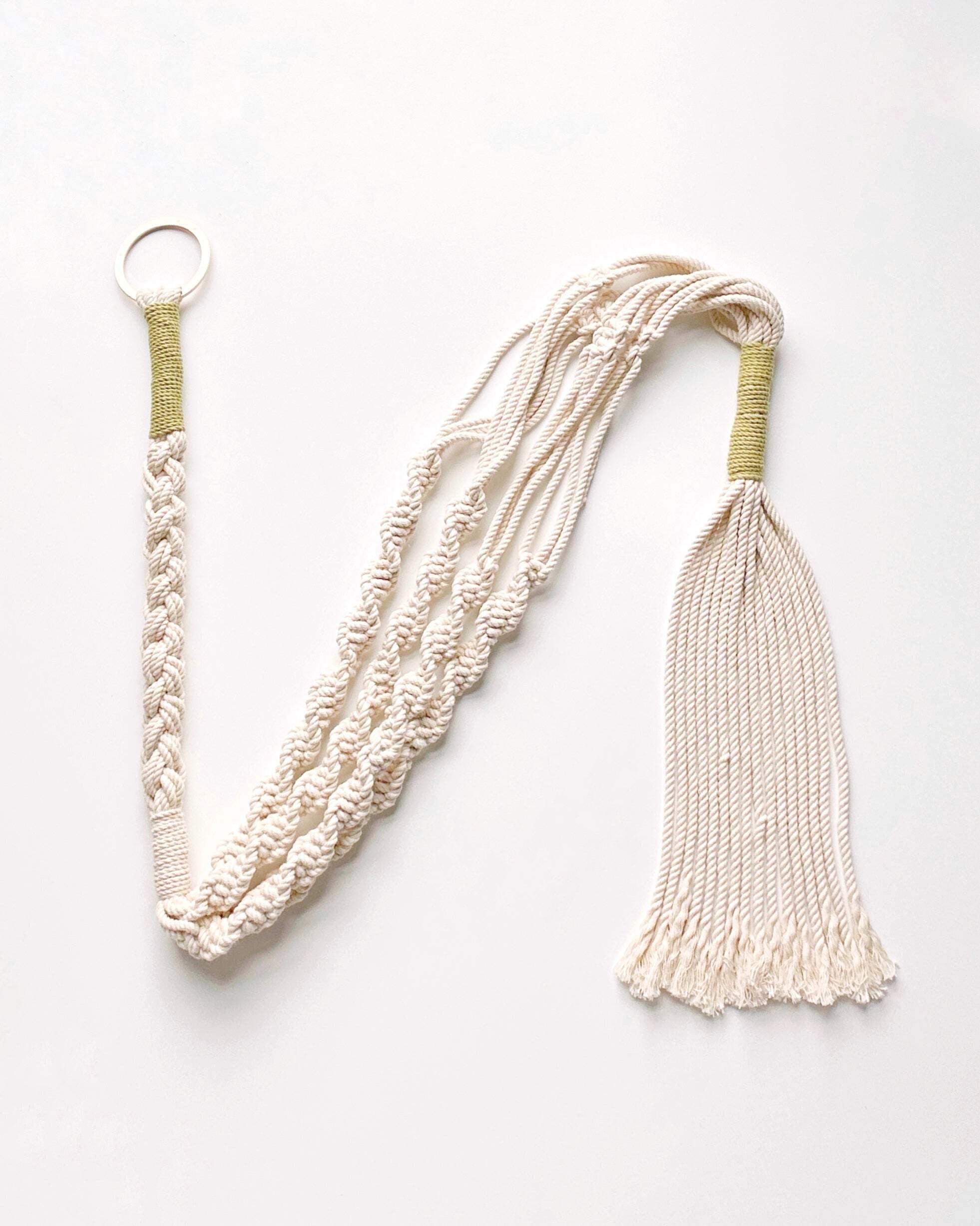 PILLOWPIA Macrame Plant Hanger 55" – Indoor Outdoor Boho Rope Plant Holder for 10" Pots – Hanging Planter Rack for Ceiling, Wall, or Window – Sage