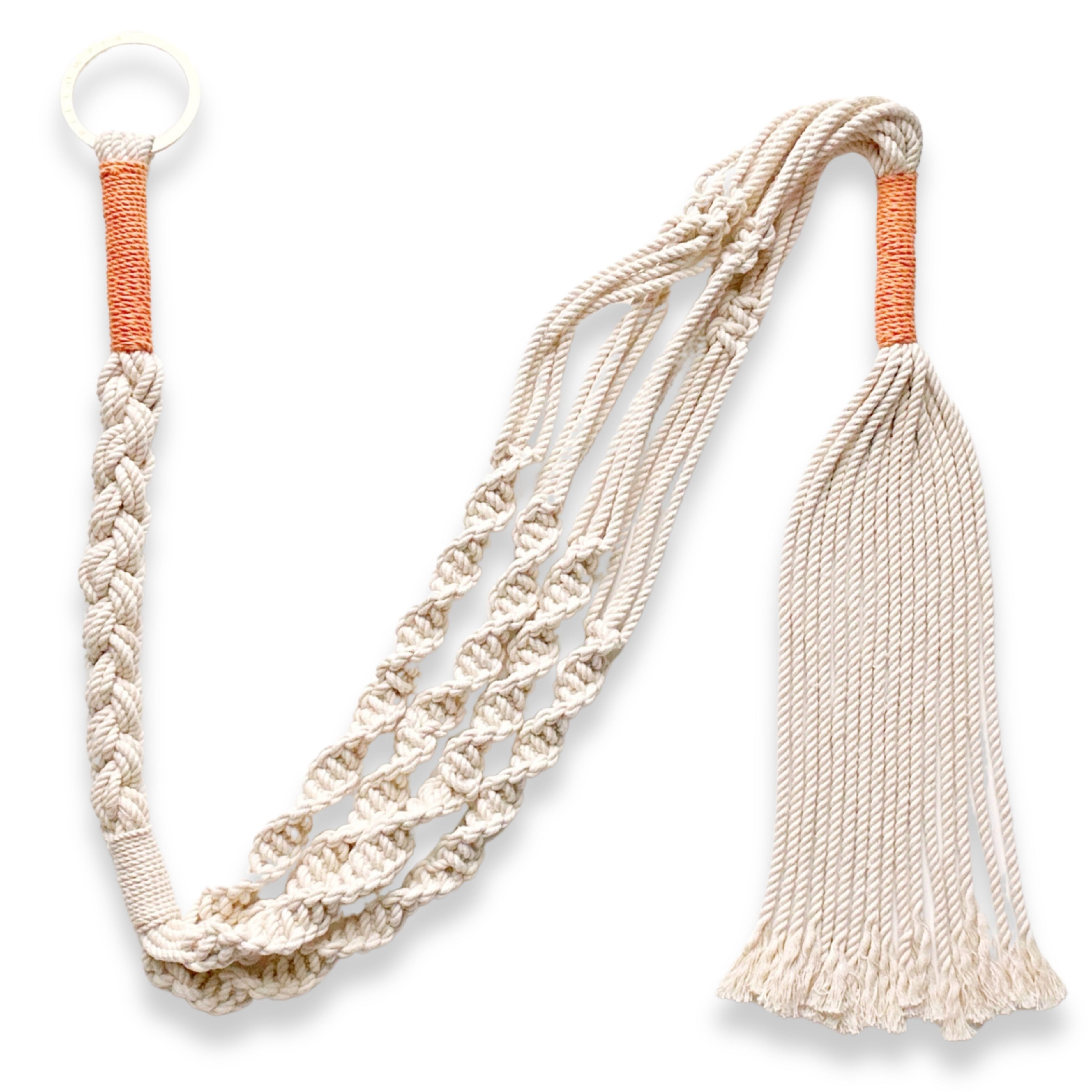 PILLOWPIA Trina Macrame Plant Hanger, Persimmon – 100% Cotton Rope, 55" Length, Holds Up to 10" Planter, 1-Pack Indoor/Outdoor Hanging Holder