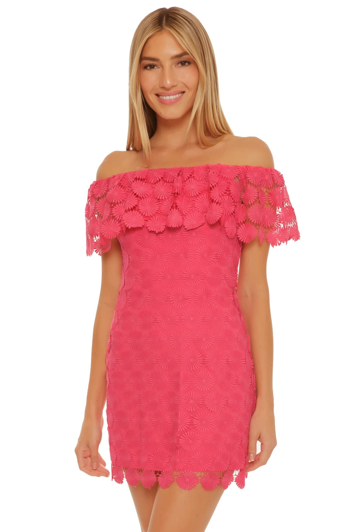 Trina Turk Barddot Crochet Off-The-Shoulder Dress Geranium SM (US Women's  4-6) - Walmart.com