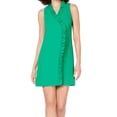thumbnail image 1 of Trina Turk Relaxation Ruffled Faux Wrap Dress Kelly Green 8, 1 of 4