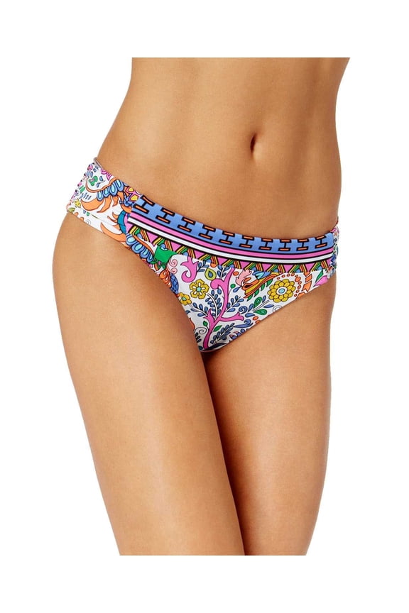 Women’s Botanical Shirred Side Bikini Bottom, Multi-Color, 14