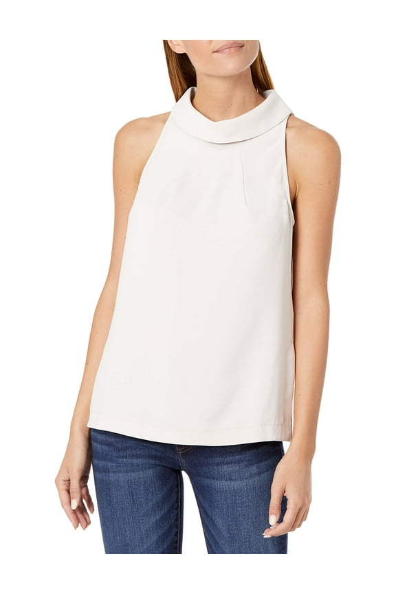 Women's Banded Collar Blouse, Birch, Medium