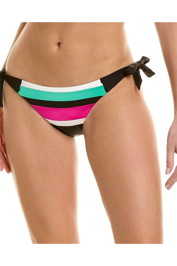 Women's Standard Mod Colorblock Soft Tie Side Bikini Bottom, Multi, 4