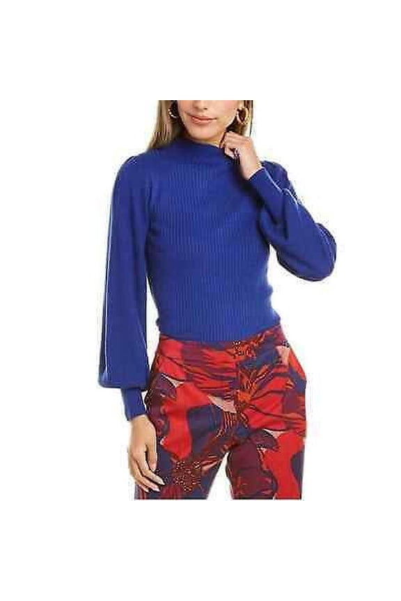 Women's Tom Collins Mock Neck Sweater Pullover Medium Blue S,$188 NWT